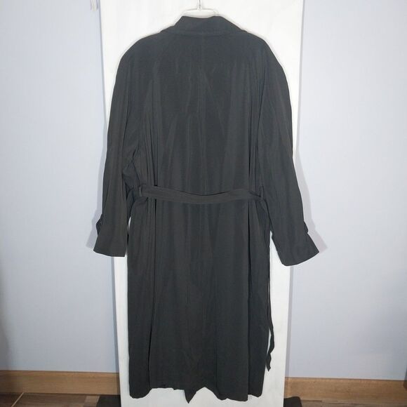 Vintage Women’s Trench Coat Sz 22W Black Dark Academia Grunge Old Money Timeless - Picture 4 of 8